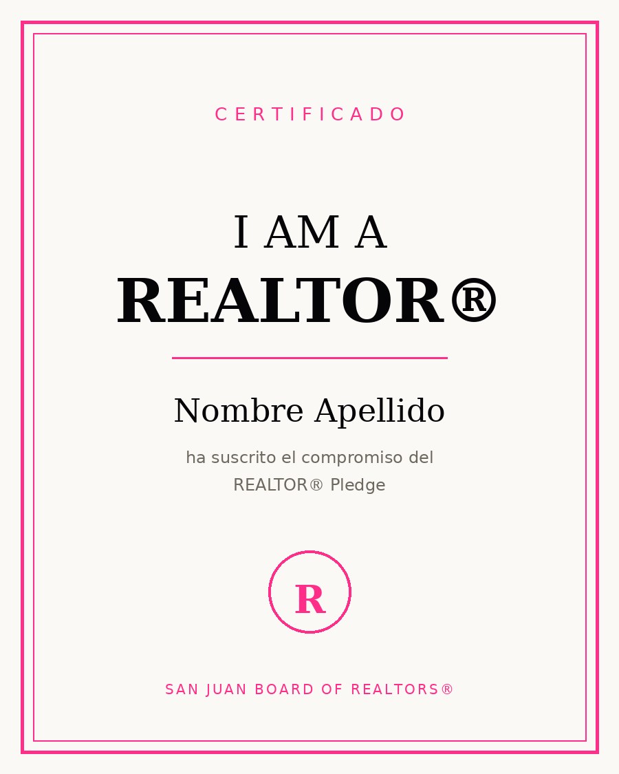Certificado REALTOR® — Nombre Apellido